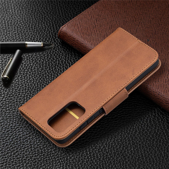Samsung Galaxy A52 / A52s Hoesje - MobyDefend Wallet Book Case Met Koord - Bruin