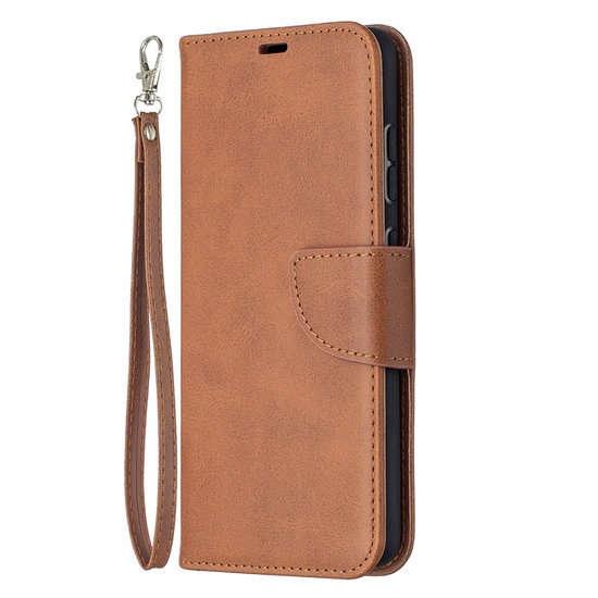 Samsung Galaxy A52 / A52s Hoesje - MobyDefend Wallet Book Case Met Koord - Bruin