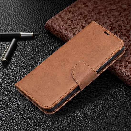 Samsung Galaxy A52 / A52s Hoesje - MobyDefend Wallet Book Case Met Koord - Bruin