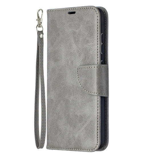 Samsung Galaxy A52 / A52s Hoesje - MobyDefend Wallet Book Case Met Koord - Grijs