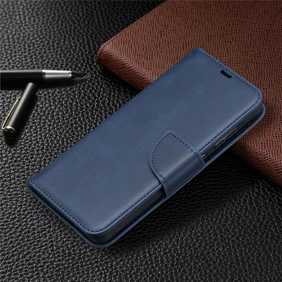 Samsung Galaxy A52 / A52s Hoesje - MobyDefend Wallet Book Case Met Koord - Blauw