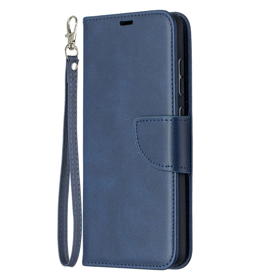 Samsung Galaxy A52 / A52s Hoesje - MobyDefend Wallet Book Case Met Koord - Blauw
