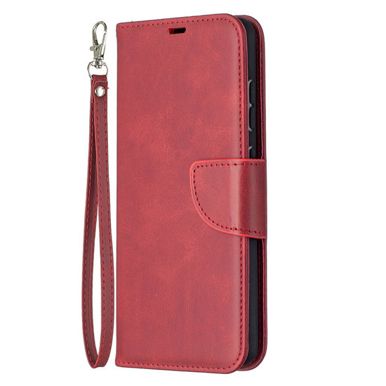 Samsung Galaxy A52 / A52s hoesje, MobyDefend Wallet Book Case Met Koord, Rood