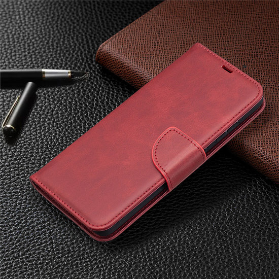 Samsung Galaxy A52 / A52s Hoesje - MobyDefend Wallet Book Case Met Koord - Rood