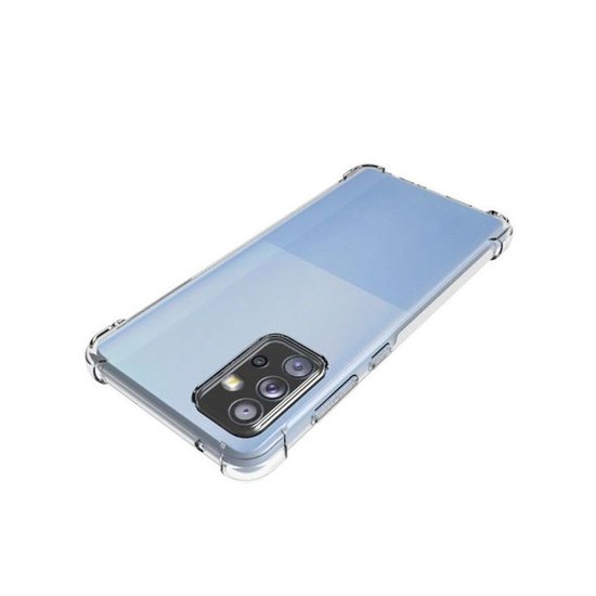 Samsung Galaxy A72 hoesje, MobyDefend Transparante Shockproof TPU Gelcase, Verstevigde Hoeken, Volledig Doorzichtig