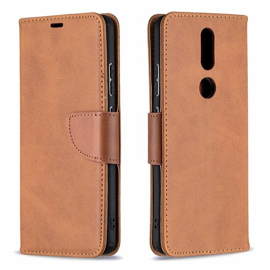 Nokia 2.4 Hoesje - MobyDefend Wallet Book Case Met Koord - Bruin