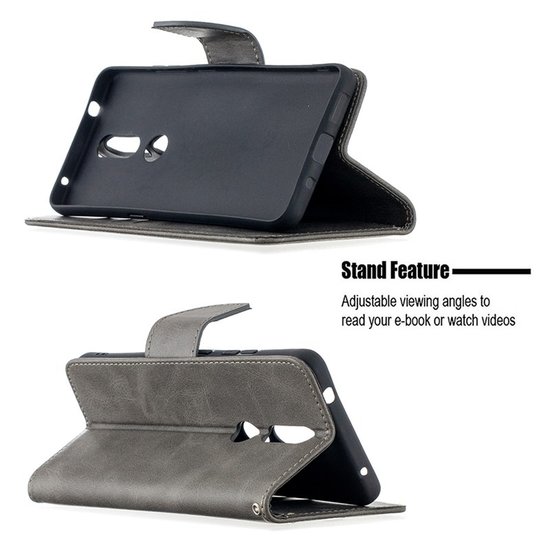 Nokia 2.4 Hoesje - MobyDefend Wallet Book Case Met Koord - Grijs