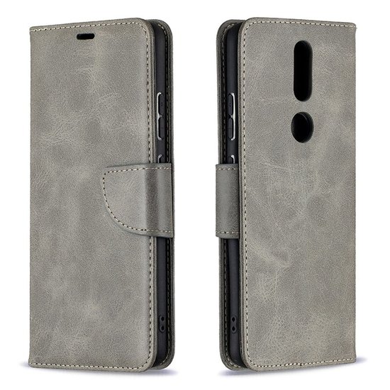 Nokia 2.4 Hoesje - MobyDefend Wallet Book Case Met Koord - Grijs