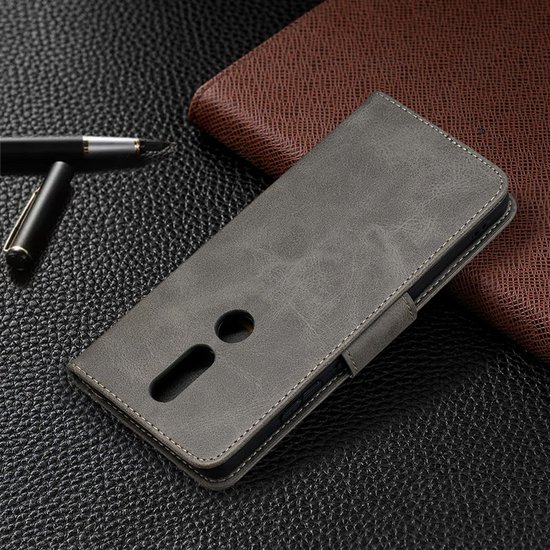 Nokia 2.4 Hoesje - MobyDefend Wallet Book Case Met Koord - Grijs
