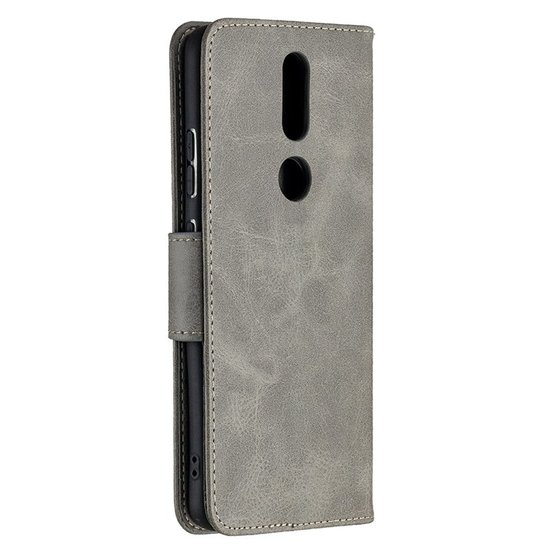 Nokia 2.4 Hoesje - MobyDefend Wallet Book Case Met Koord - Grijs