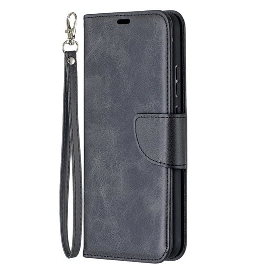 Nokia 3.4 hoesje, MobyDefend Wallet Book Case Met Koord, Zwart