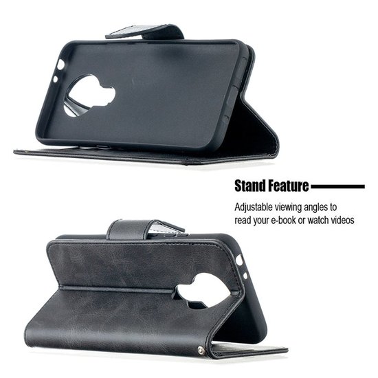 Nokia 3.4 Hoesje - MobyDefend Wallet Book Case Met Koord - Zwart
