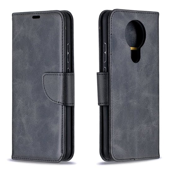 Nokia 3.4 hoesje, MobyDefend Wallet Book Case Met Koord, Zwart