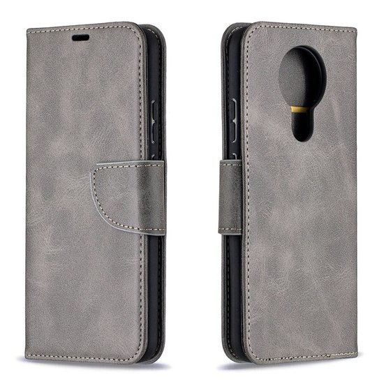 Nokia 3.4 hoesje, MobyDefend Wallet Book Case Met Koord, Grijs