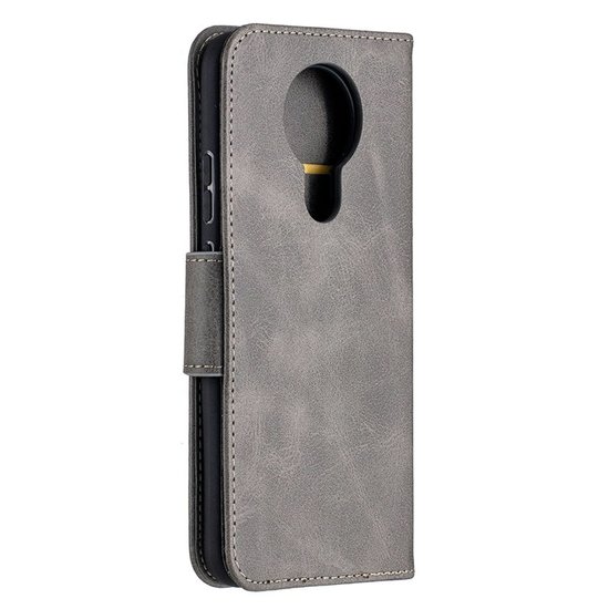 Nokia 3.4 Hoesje - MobyDefend Wallet Book Case Met Koord - Grijs