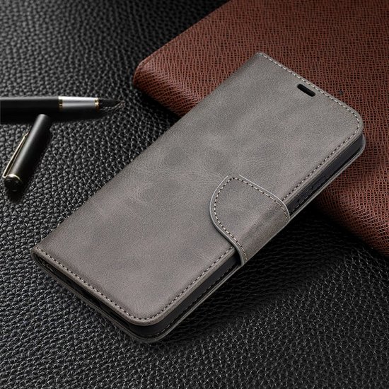 Nokia 3.4 Hoesje - MobyDefend Wallet Book Case Met Koord - Grijs