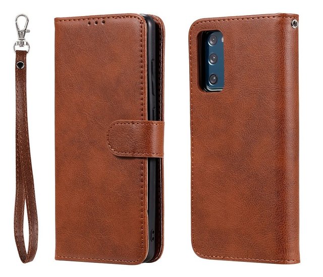 Samsung Galaxy S20 FE hoesje, MobyDefend Luxe 2-in-1 Wallet Book Case Met Uitneembare Backcover, Bruin