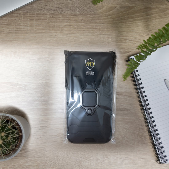 Samsung Galaxy S20 FE Hoesje - MobyDefend Dubbelgelaagde Pantsercase Met Standaard - Zwart