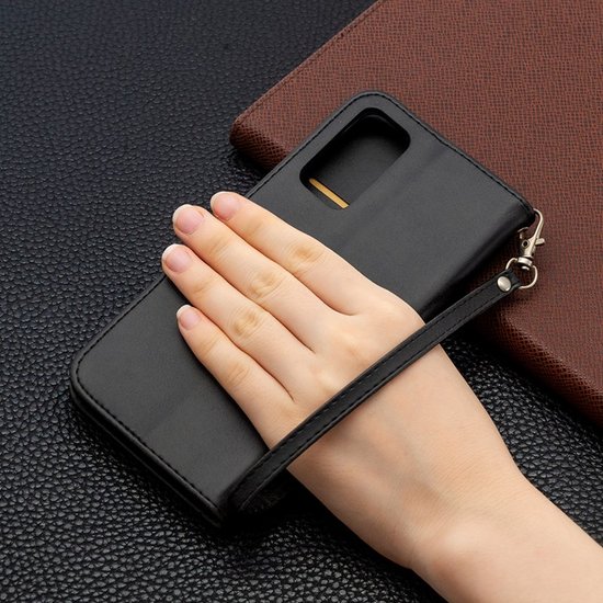 Samsung Galaxy S20 FE Hoesje - MobyDefend Wallet Book Case Met Koord - Zwart