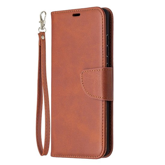 Samsung Galaxy S20 FE Hoesje - MobyDefend Wallet Book Case Met Koord - Bruin