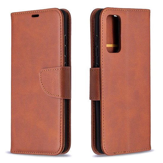 Samsung Galaxy S20 FE hoesje, MobyDefend Wallet Book Case Met Koord, Bruin