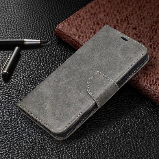 Samsung Galaxy S20 FE Hoesje - MobyDefend Wallet Book Case Met Koord - Grijs