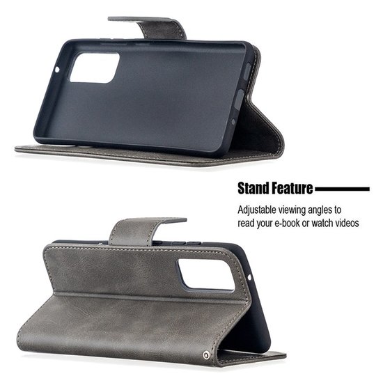 Samsung Galaxy S20 FE Hoesje - MobyDefend Wallet Book Case Met Koord - Grijs