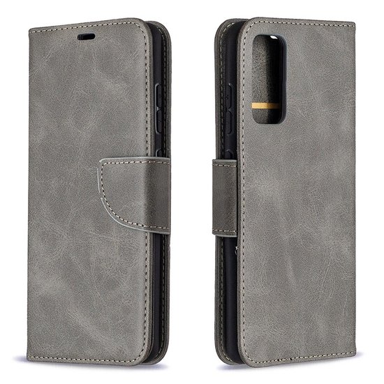 Samsung Galaxy S20 FE Hoesje - MobyDefend Wallet Book Case Met Koord - Grijs