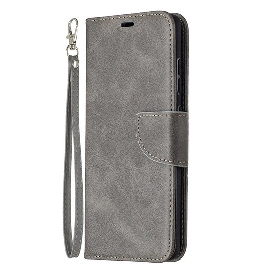 Samsung Galaxy S20 FE hoesje, MobyDefend Wallet Book Case Met Koord, Grijs