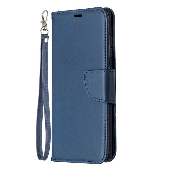 Samsung Galaxy S20 FE hoesje, MobyDefend Wallet Book Case Met Koord, Blauw