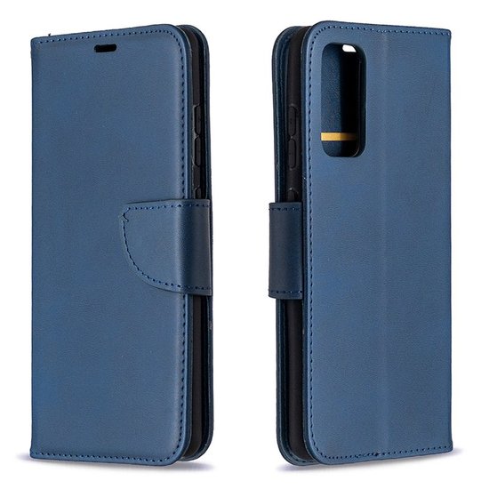 Samsung Galaxy S20 FE hoesje, MobyDefend Wallet Book Case Met Koord, Blauw