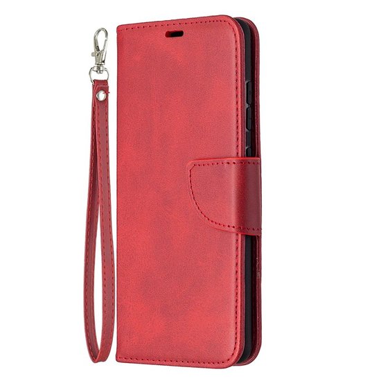 Samsung Galaxy S20 FE hoesje, MobyDefend Wallet Book Case Met Koord, Rood