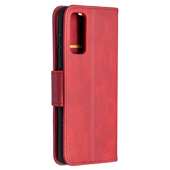 Samsung Galaxy S20 FE hoesje, MobyDefend Wallet Book Case Met Koord, Rood