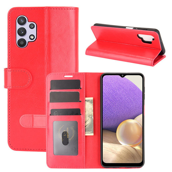 Samsung Galaxy A32 (4G) hoesje, MobyDefend Wallet Book Case (Sluiting Achterkant), Rood