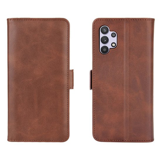 Samsung Galaxy A32 (4G) Hoesje - MobyDefend Luxe Wallet Book Case (Sluiting Zijkant) - Bruin