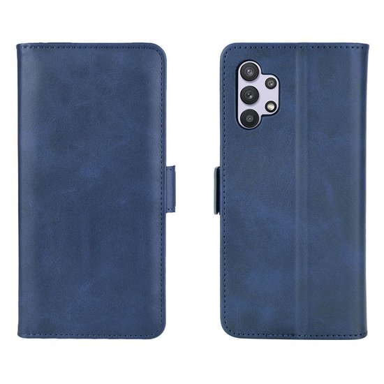 Samsung Galaxy A32 (4G) Hoesje - MobyDefend Luxe Wallet Book Case (Sluiting Zijkant) - Blauw