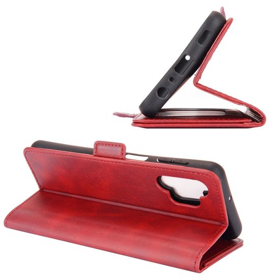 Samsung Galaxy A32 (4G) Hoesje - MobyDefend Luxe Wallet Book Case (Sluiting Zijkant) - Rood