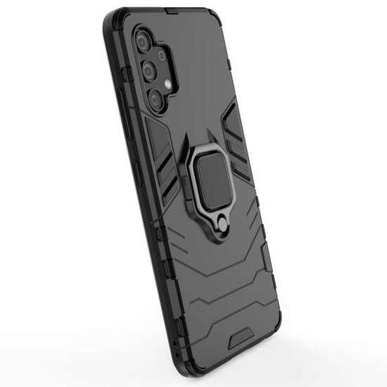 Samsung Galaxy A32 (4G) Hoesje - MobyDefend Dubbelgelaagde Pantsercase Met Standaard - Zwart