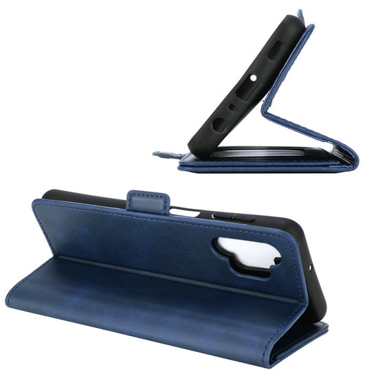 Samsung Galaxy A32 (5G) Hoesje - MobyDefend Luxe Wallet Book Case (Sluiting Zijkant) - Blauw