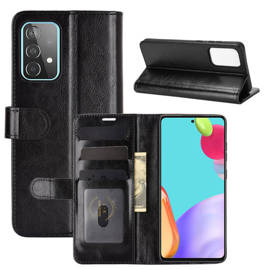 Samsung Galaxy A52 / A52s hoesje, MobyDefend Wallet Book Case (Sluiting Achterkant), Zwart