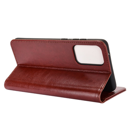 Samsung Galaxy A52 / A52s Hoesje - MobyDefend Wallet Book Case (Sluiting Achterkant) - Bruin