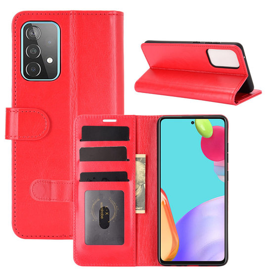 Samsung Galaxy A52 / A52s Hoesje - MobyDefend Wallet Book Case (Sluiting Achterkant) - Rood