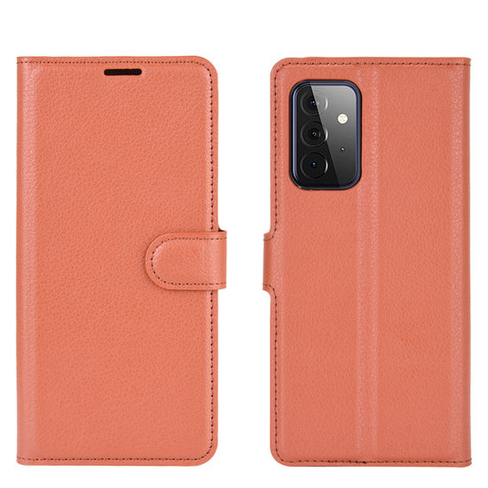 Samsung Galaxy A72 Hoesje - MobyDefend Kunstleren Wallet Book Case (Sluiting Voorkant) - Bruin