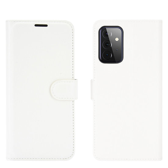Samsung Galaxy A72 hoesje, MobyDefend Kunstleren Wallet Book Case, Wit