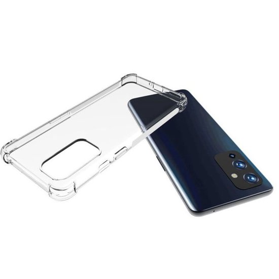 OnePlus 9 hoesje, MobyDefend Transparante Shockproof TPU Gelcase, Verstevigde Hoeken, Volledig Doorzichtig