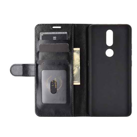 Nokia 2.4 hoesje, MobyDefend Wallet Book Case (Sluiting Achterkant), Zwart