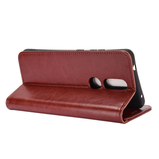 Nokia 2.4 Hoesje - MobyDefend Wallet Book Case (Sluiting Achterkant) - Bruin