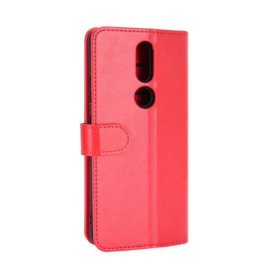 Nokia 2.4 Hoesje - MobyDefend Wallet Book Case (Sluiting Achterkant) - Rood