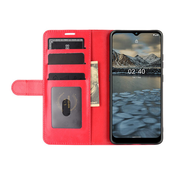 Nokia 2.4 Hoesje - MobyDefend Wallet Book Case (Sluiting Achterkant) - Rood