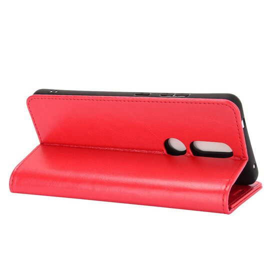 Nokia 2.4 Hoesje - MobyDefend Wallet Book Case (Sluiting Achterkant) - Rood